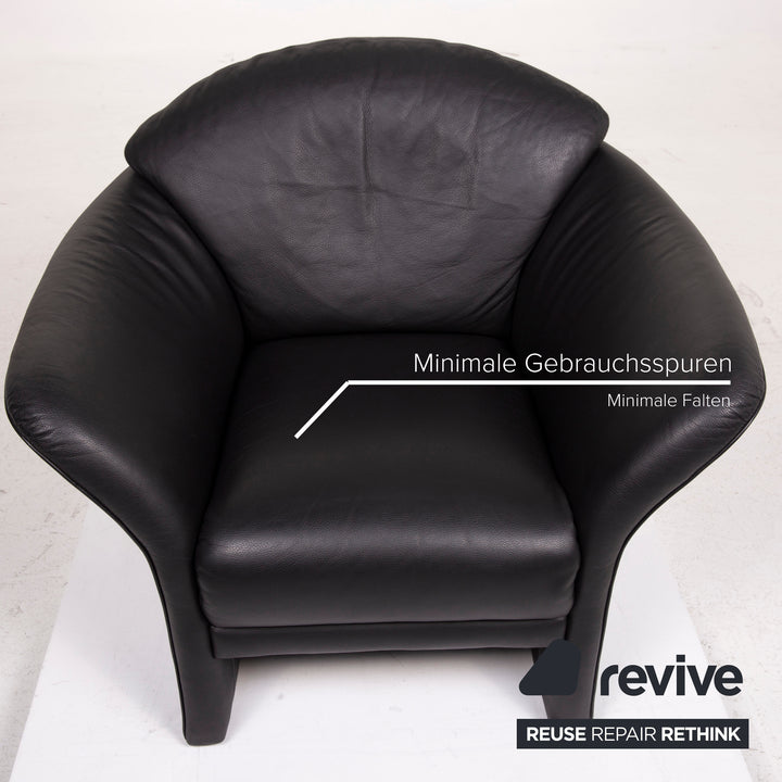 Brühl Boa Leder Sessel Schwarz #15247