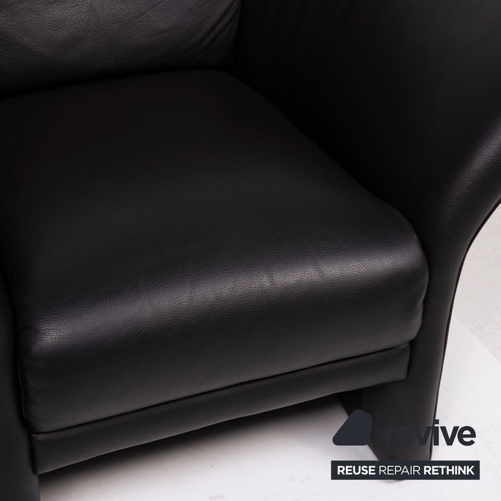 Brühl Boa Leder Sessel Schwarz #15247