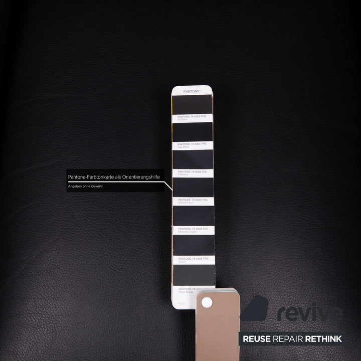 Brühl Boa Leder Sofa Garnitur Schwarz Zweisitzer Sessel #15249