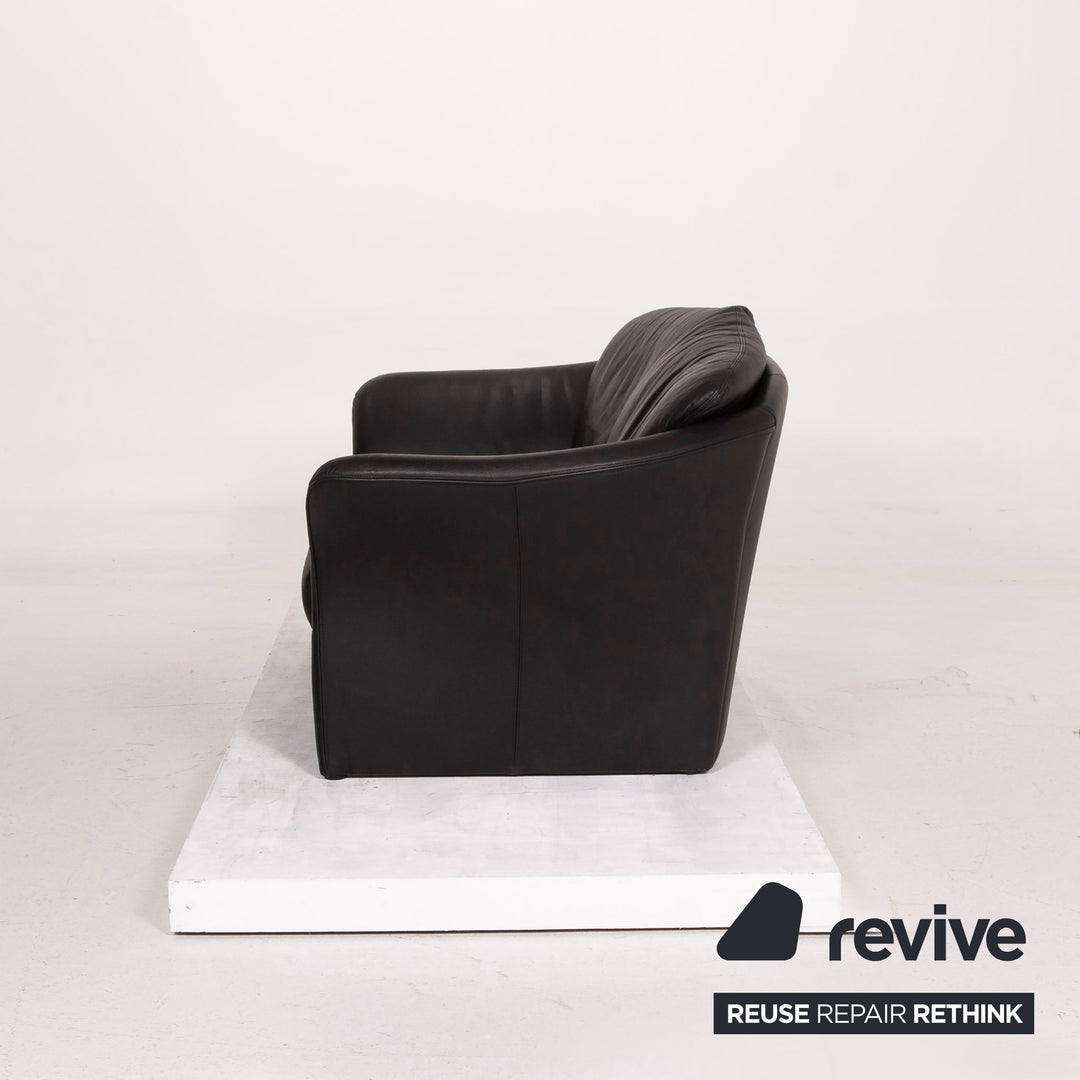 Brühl Boa Leder Sofa Schwarz Zweisitzer #14862
