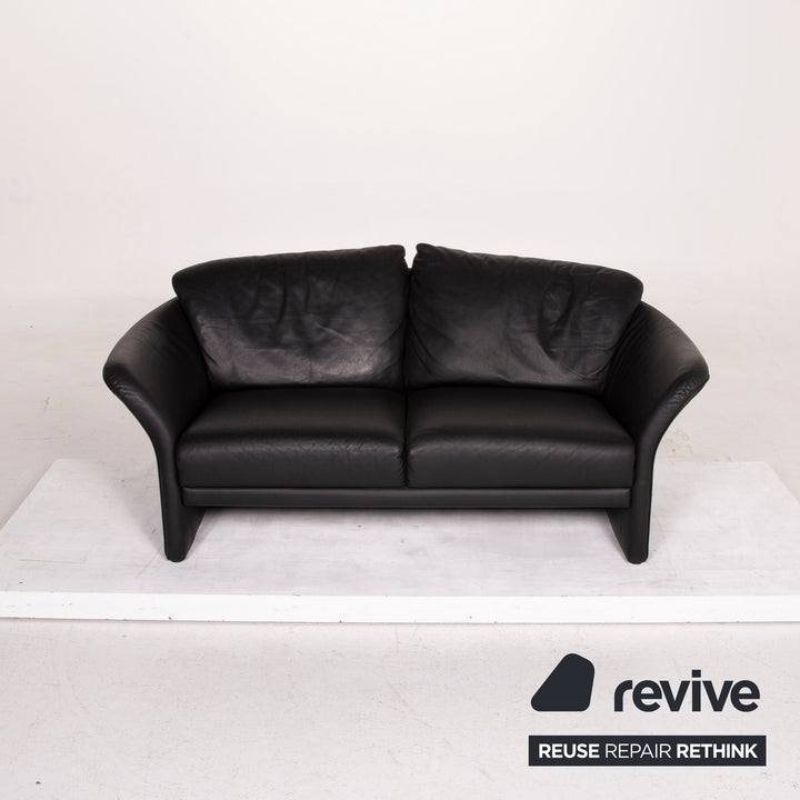Brühl Boa Leder Sofa Schwarz Zweisitzer #14862