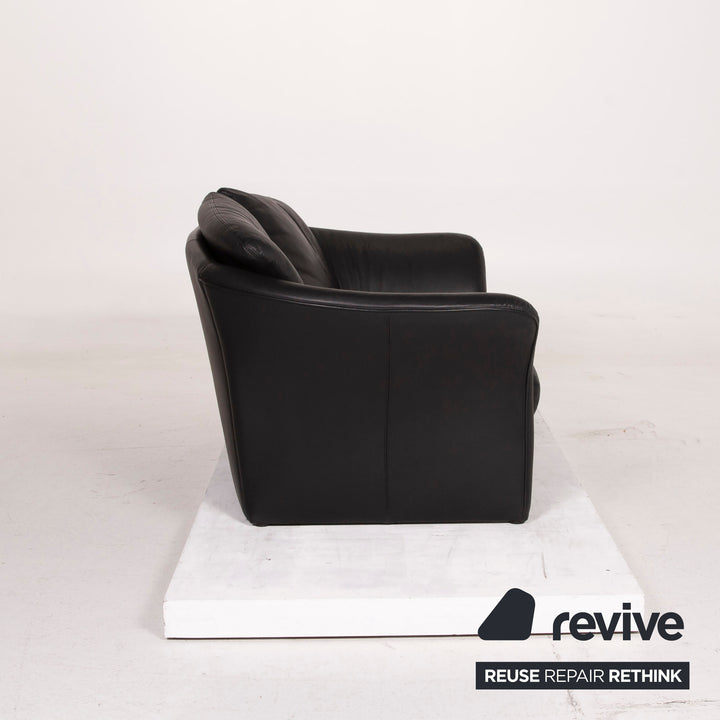 Brühl Boa Leder Sofa Schwarz Zweisitzer #14862