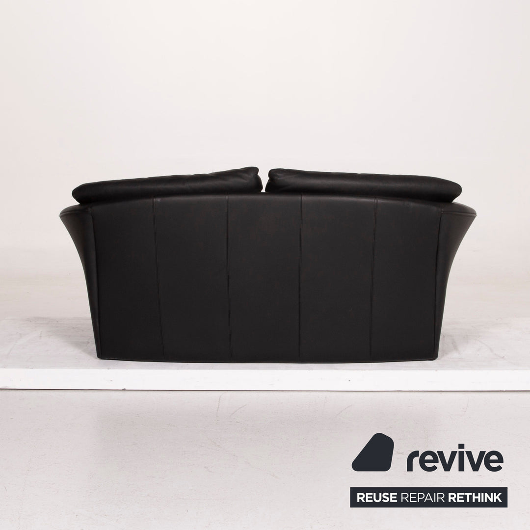 Brühl Boa Leder Sofa Schwarz Zweisitzer #14862