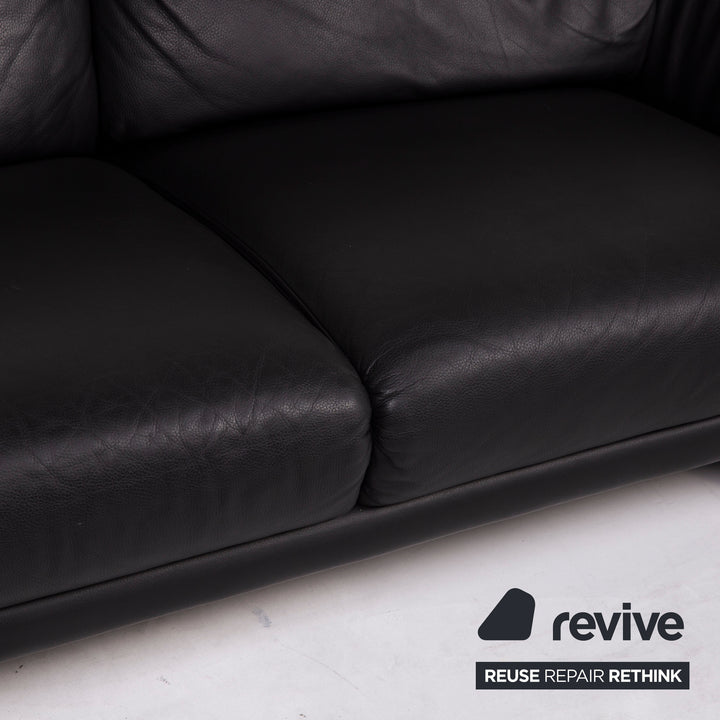 Brühl Boa Leder Sofa Schwarz Zweisitzer #14862