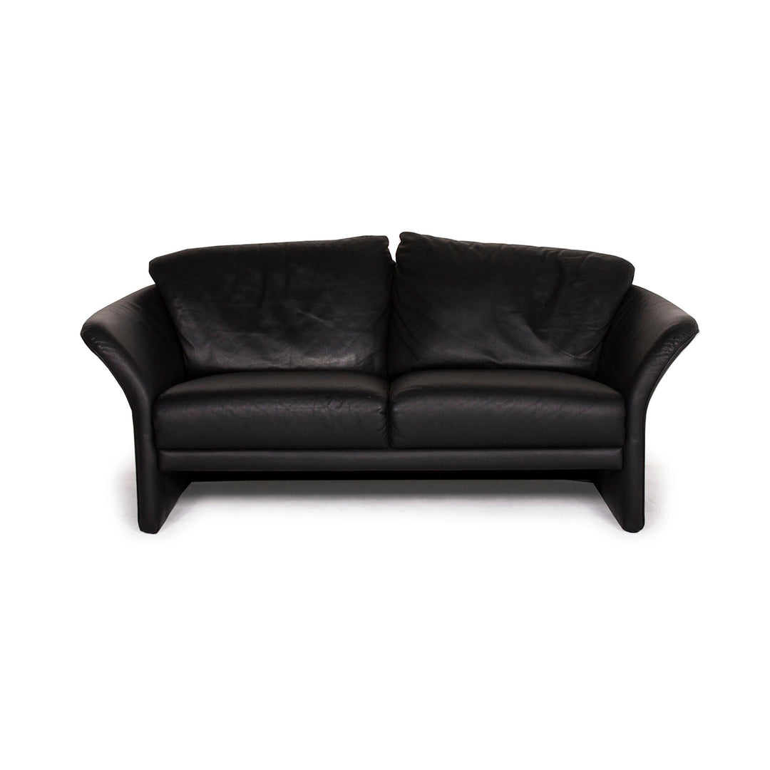 Brühl Boa Leder Sofa Schwarz Zweisitzer #14862