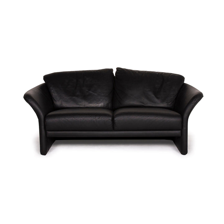 Brühl Boa Leder Sofa Schwarz Zweisitzer #14862