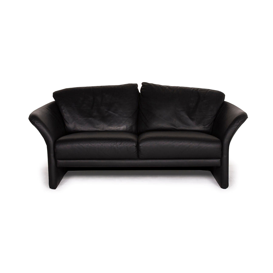 Brühl Boa Leder Sofa Schwarz Zweisitzer #14862