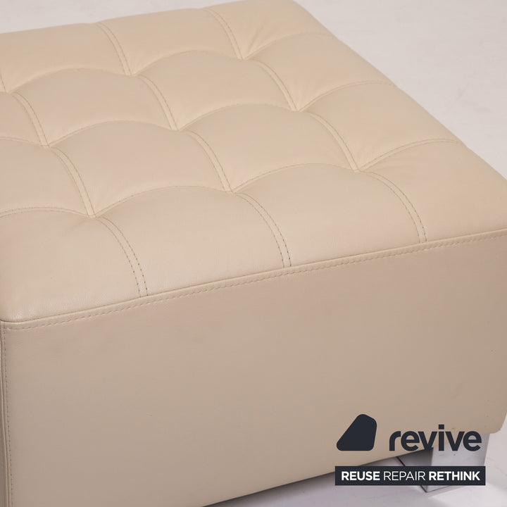 Brühl & Sippold Carée Leder Hocker Creme #14195