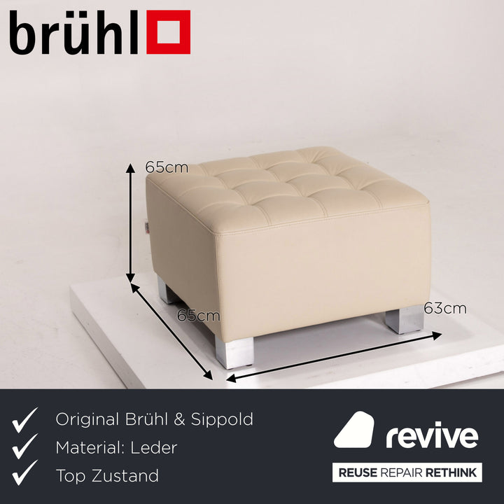 Brühl & Sippold Carée Leder Hocker Creme #14195
