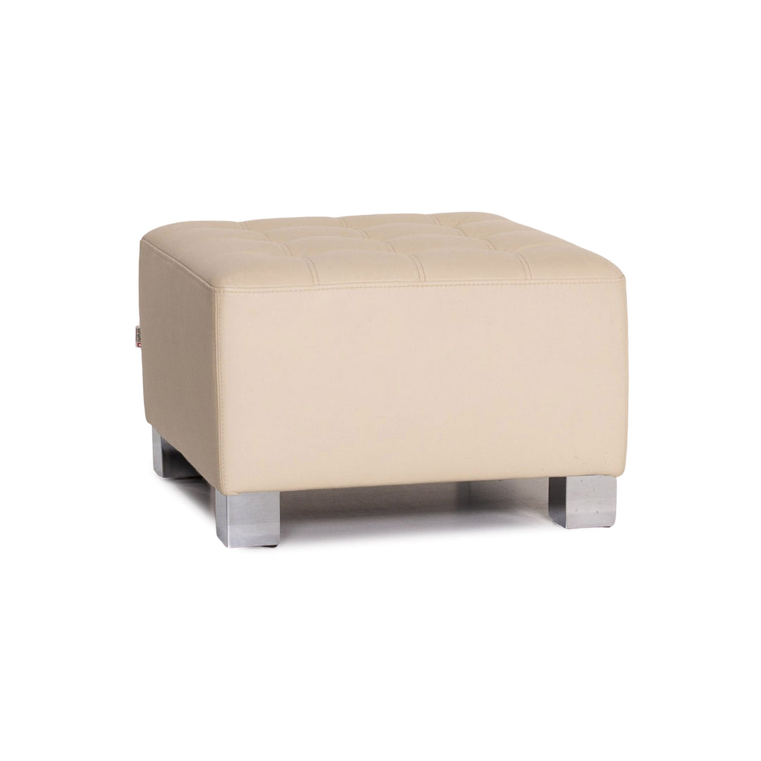 Brühl & Sippold Carée Leder Hocker Creme #14195