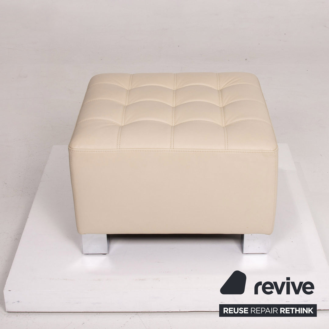 Brühl & Sippold Carée Leder Hocker Creme #14195