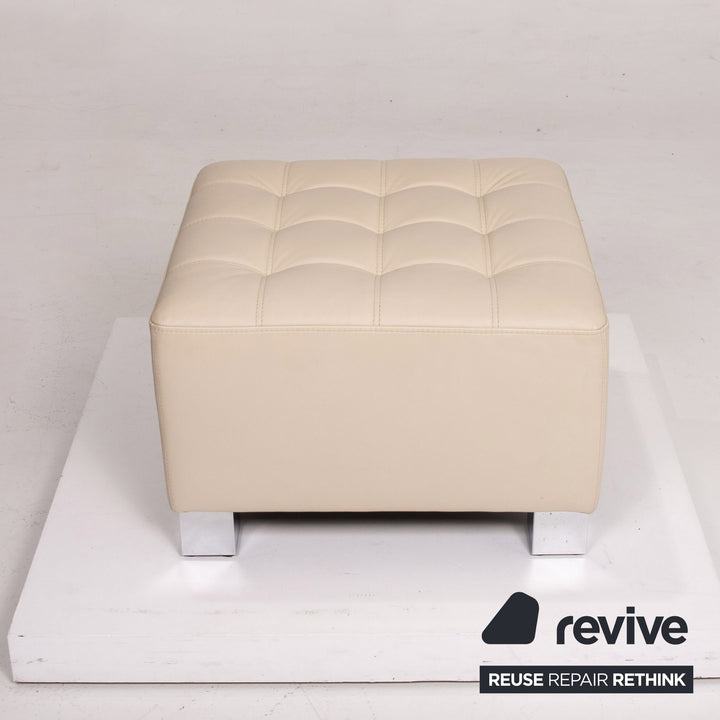 Brühl & Sippold Carée Leder Hocker Creme #14195