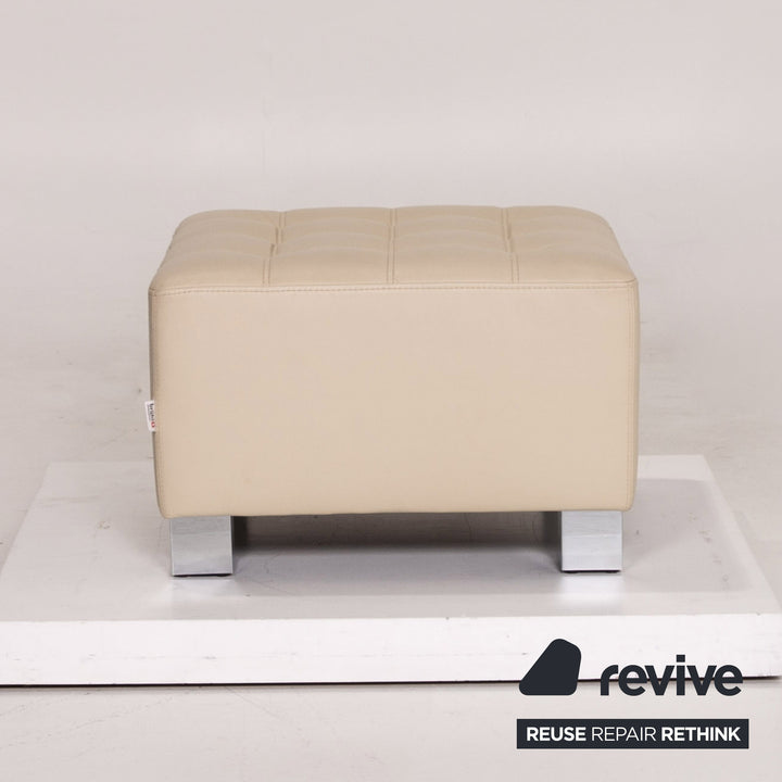 Brühl & Sippold Carée Leder Hocker Creme #14195