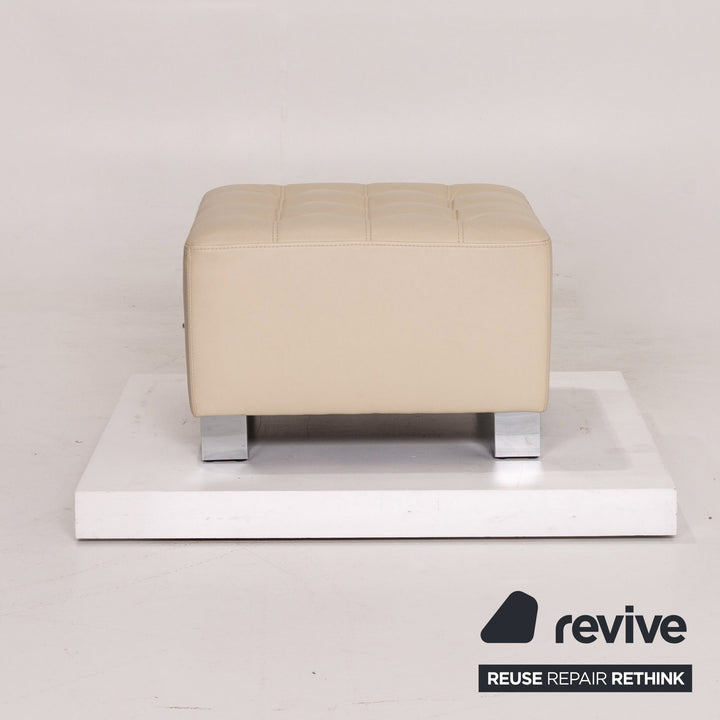 Brühl & Sippold Carée Leder Hocker Creme #14195