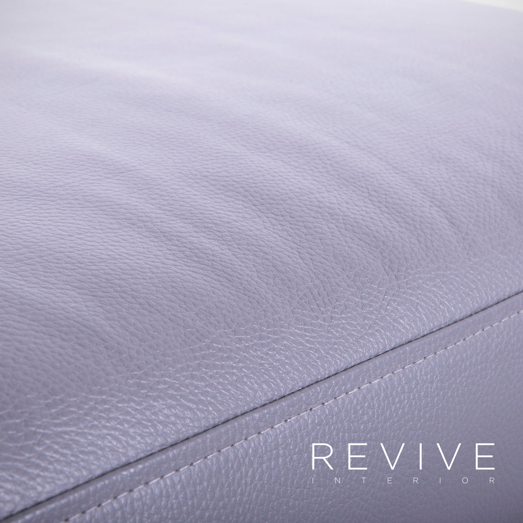 Brühl Carousel Designer Leder Hocker Grau Schemel Pouff Echtleder #4906