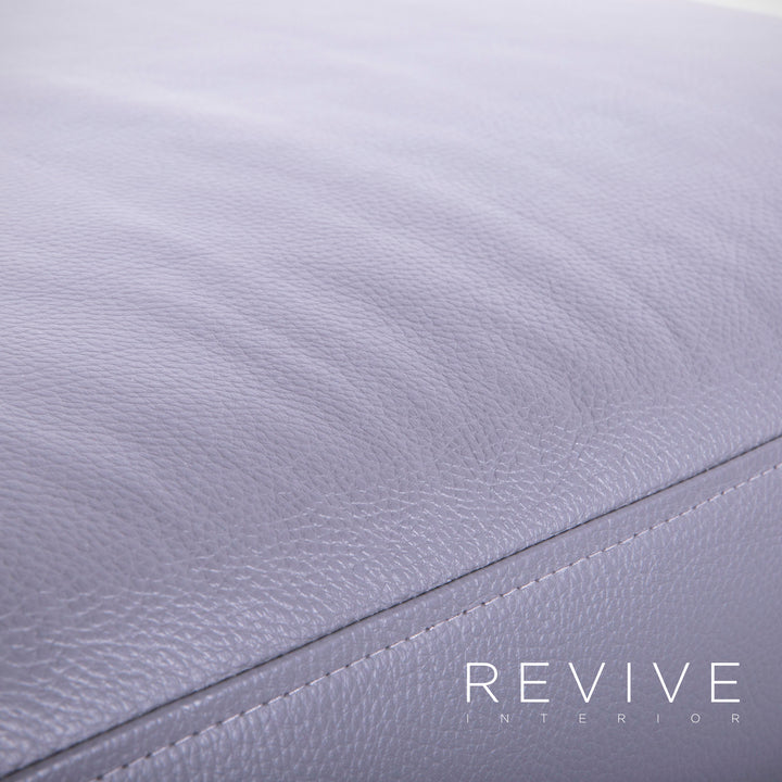 Brühl Carousel Designer Leder Hocker Grau Schemel Pouff Echtleder #4906