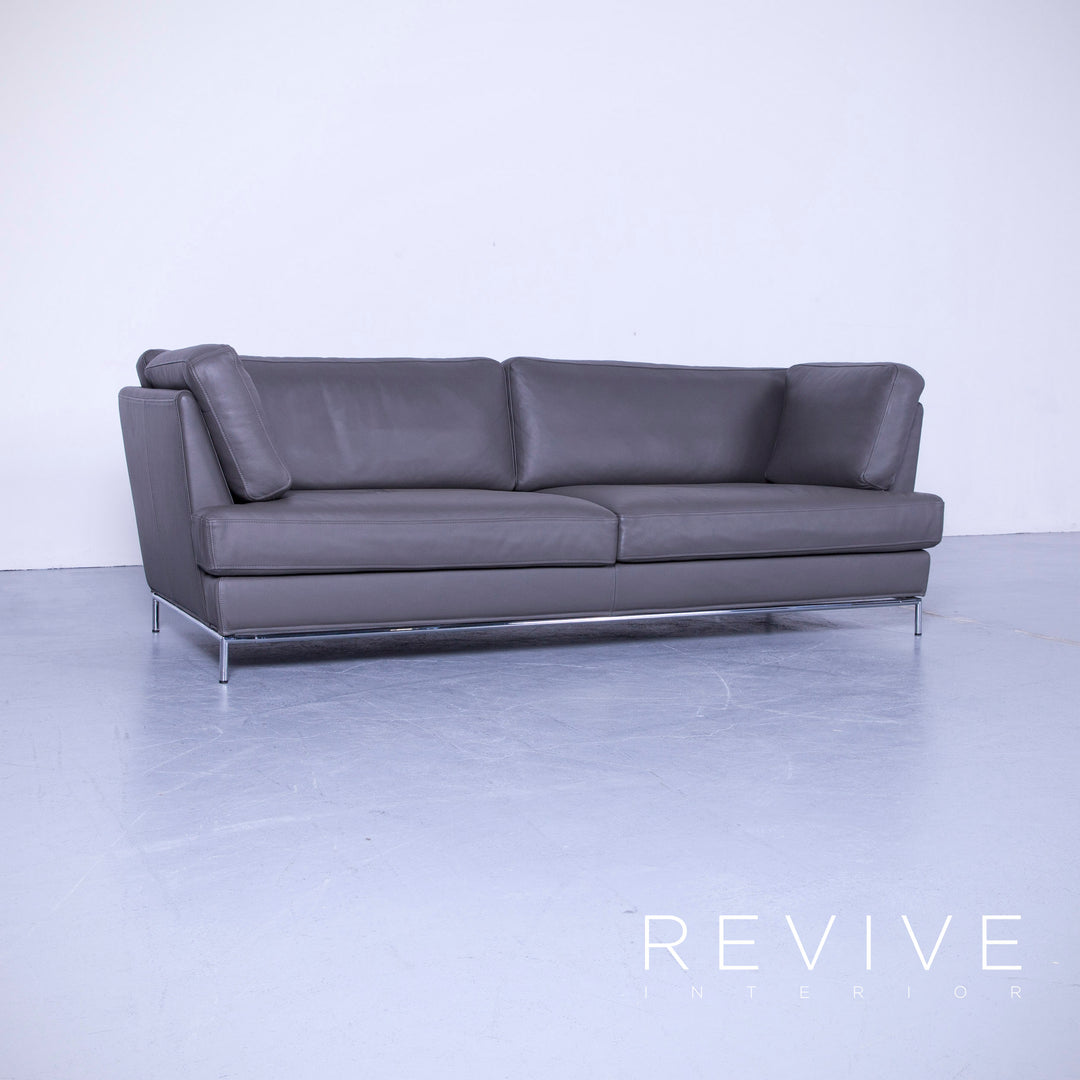 Brühl Carousel Designer Leder Sofa Garnitur, Dreisitzer, Sessel, Hocker #5447