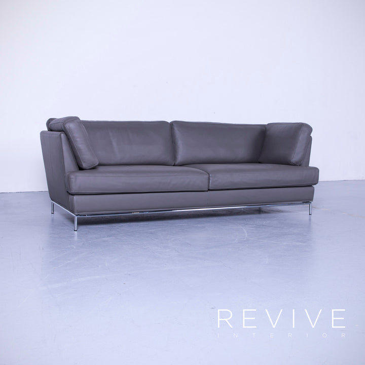 Brühl Carousel Designer Leder Sofa Garnitur, Dreisitzer, Sessel, Hocker #5447