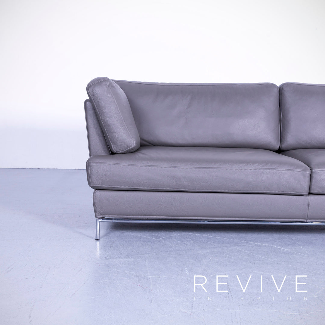 Brühl Carousel Designer Leder Sofa Garnitur, Dreisitzer, Sessel, Hocker #5447