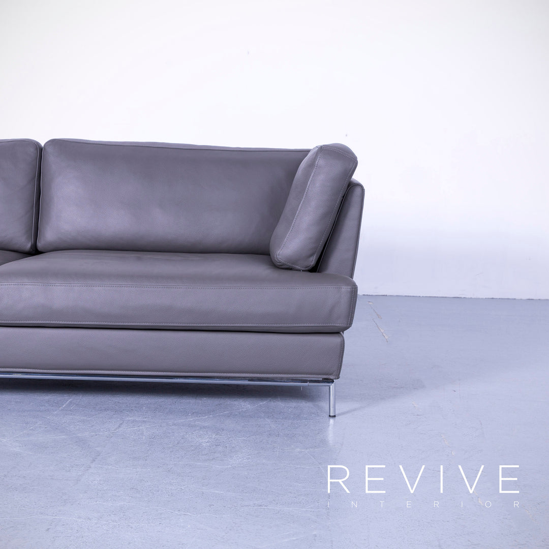 Brühl Carousel Designer Leder Sofa Garnitur, Dreisitzer, Sessel, Hocker #5447