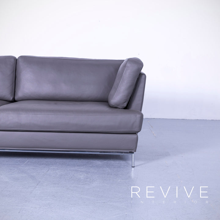 Brühl Carousel Designer Leder Sofa Garnitur, Dreisitzer, Sessel, Hocker #5447