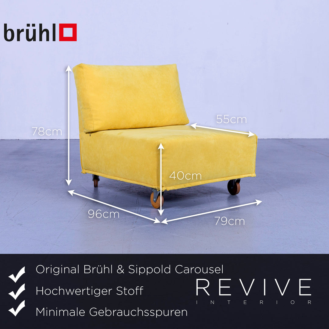 Brühl Carousel Designer Stoff Sofa Gelb Dreisitzer Couch #5273