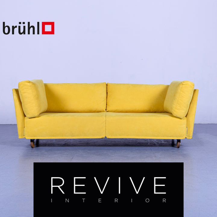 Brühl Carousel Designer Stoff Sofa Gelb Dreisitzer Couch #5273