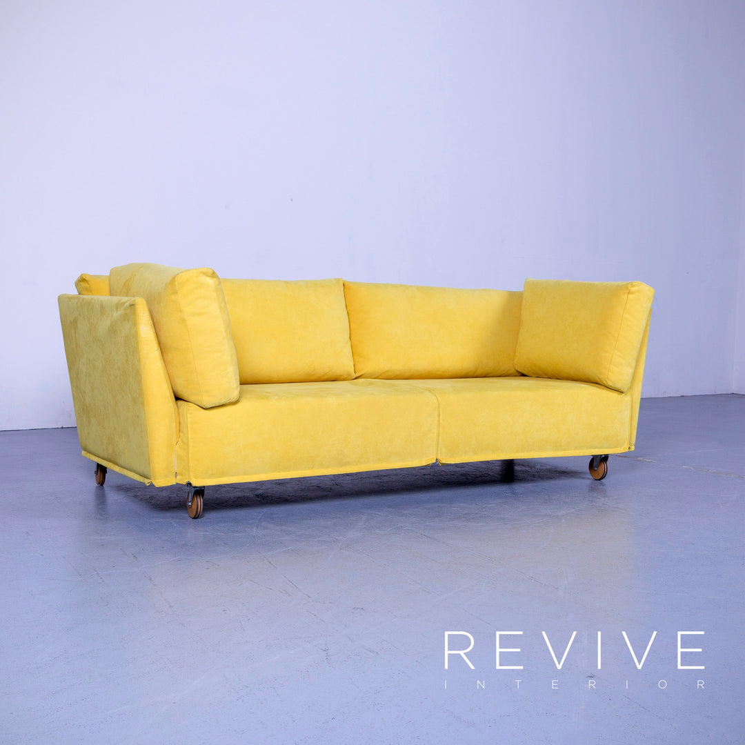 Brühl Carousel Designer Stoff Sofa Gelb Dreisitzer Couch #5273