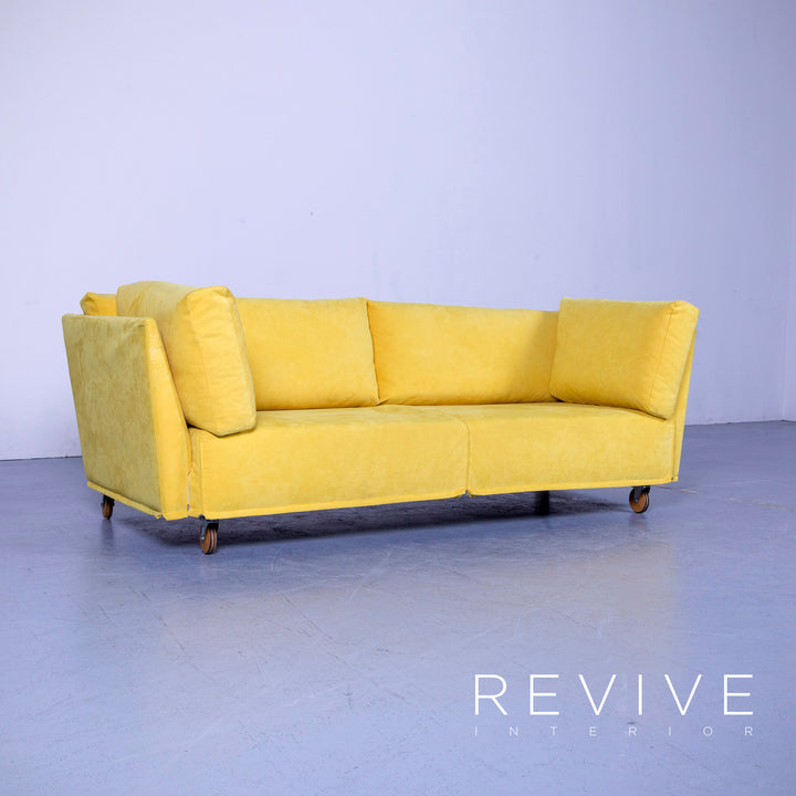 Brühl Carousel Designer Stoff Sofa Gelb Dreisitzer Couch #5273