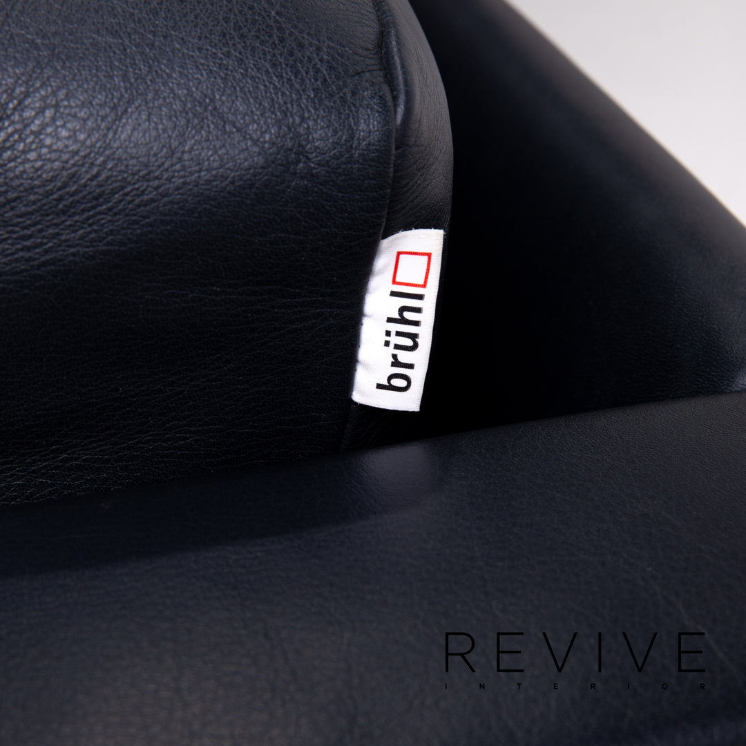 Brühl & Sippold Carrée Leder Sessel Dunkelblau Blau #14196