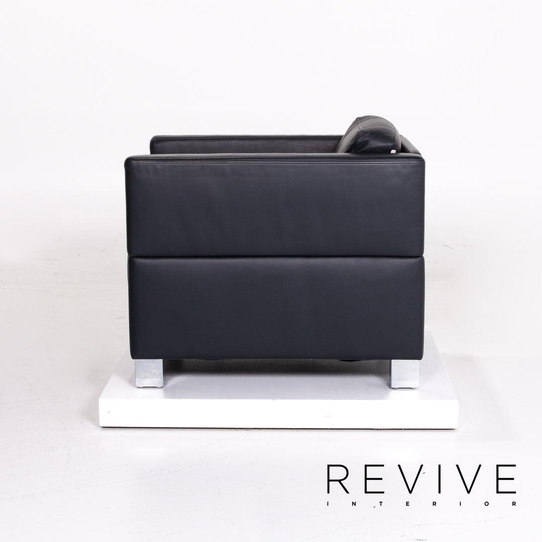 Brühl & Sippold Carrée Leder Sessel Dunkelblau Blau #14196