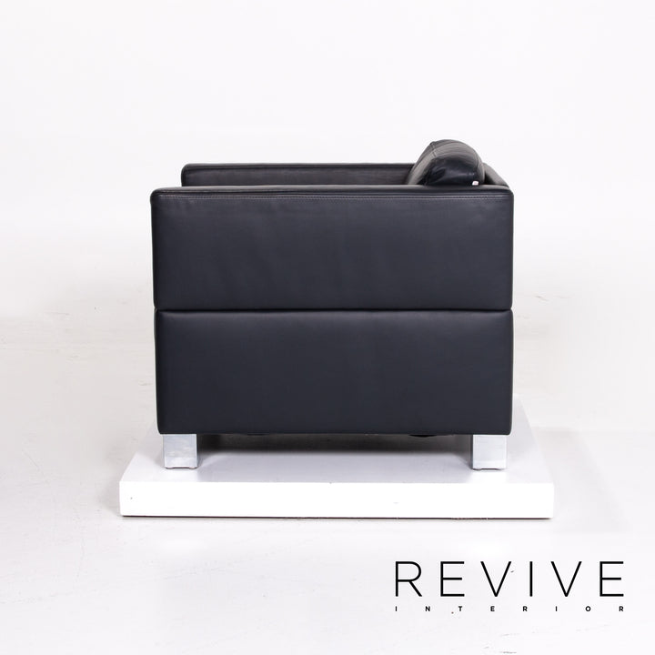 Brühl & Sippold Carrée Leder Sessel Dunkelblau Blau #14196