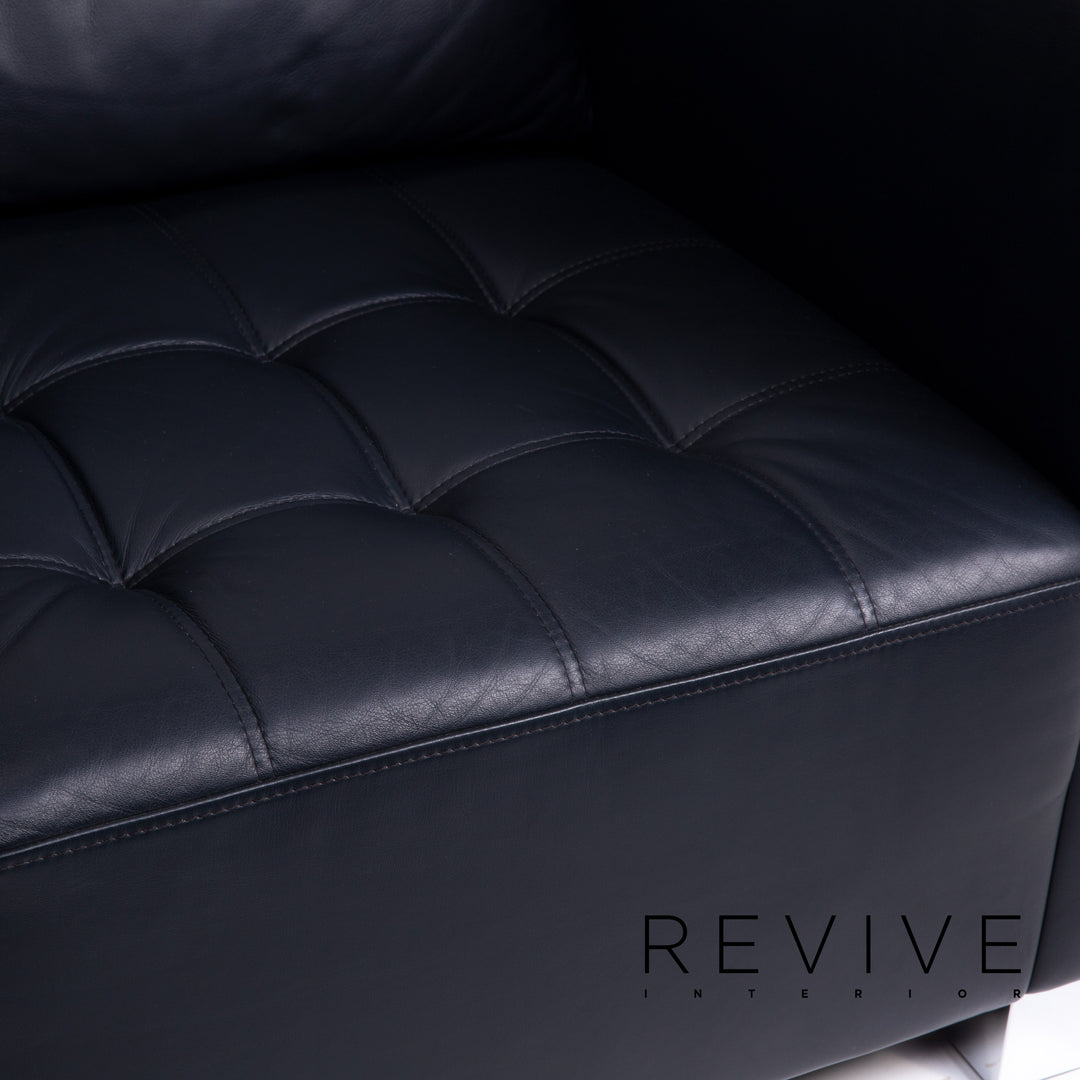 Brühl & Sippold Carrée Leder Sessel Dunkelblau Blau #14196