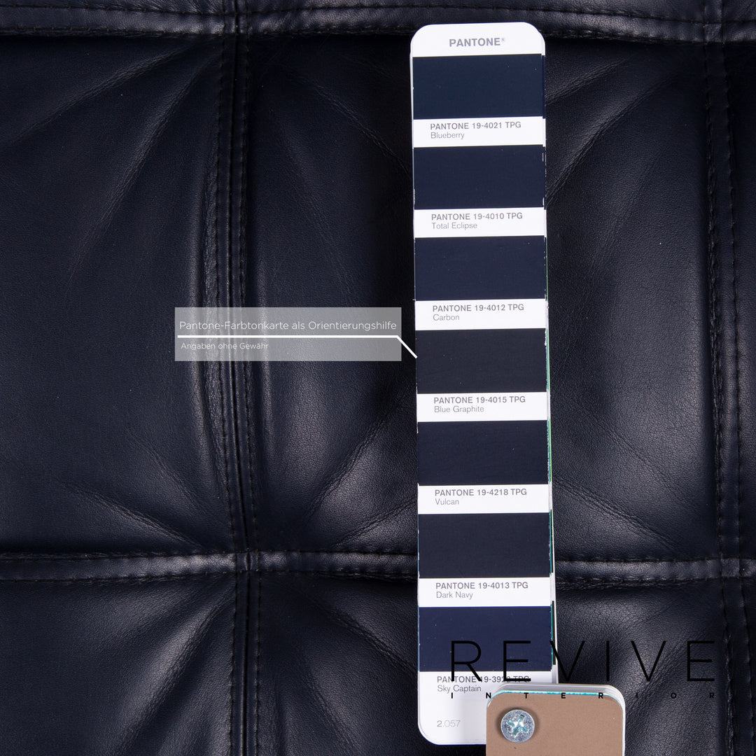 Brühl & Sippold Carrée Leder Sofa Dunkelblau Blau Dreisitzer Couch #14198