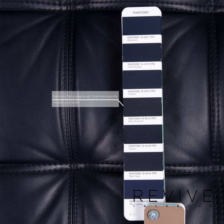 Brühl & Sippold Carrée Leder Sofa Dunkelblau Blau Dreisitzer Couch #14198