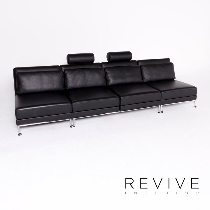 Brühl Cinema Designer Leder Ecksofa Schwarz Echtleder Sofa Couch Schlafsofa Funktion Schlafcouch #8362