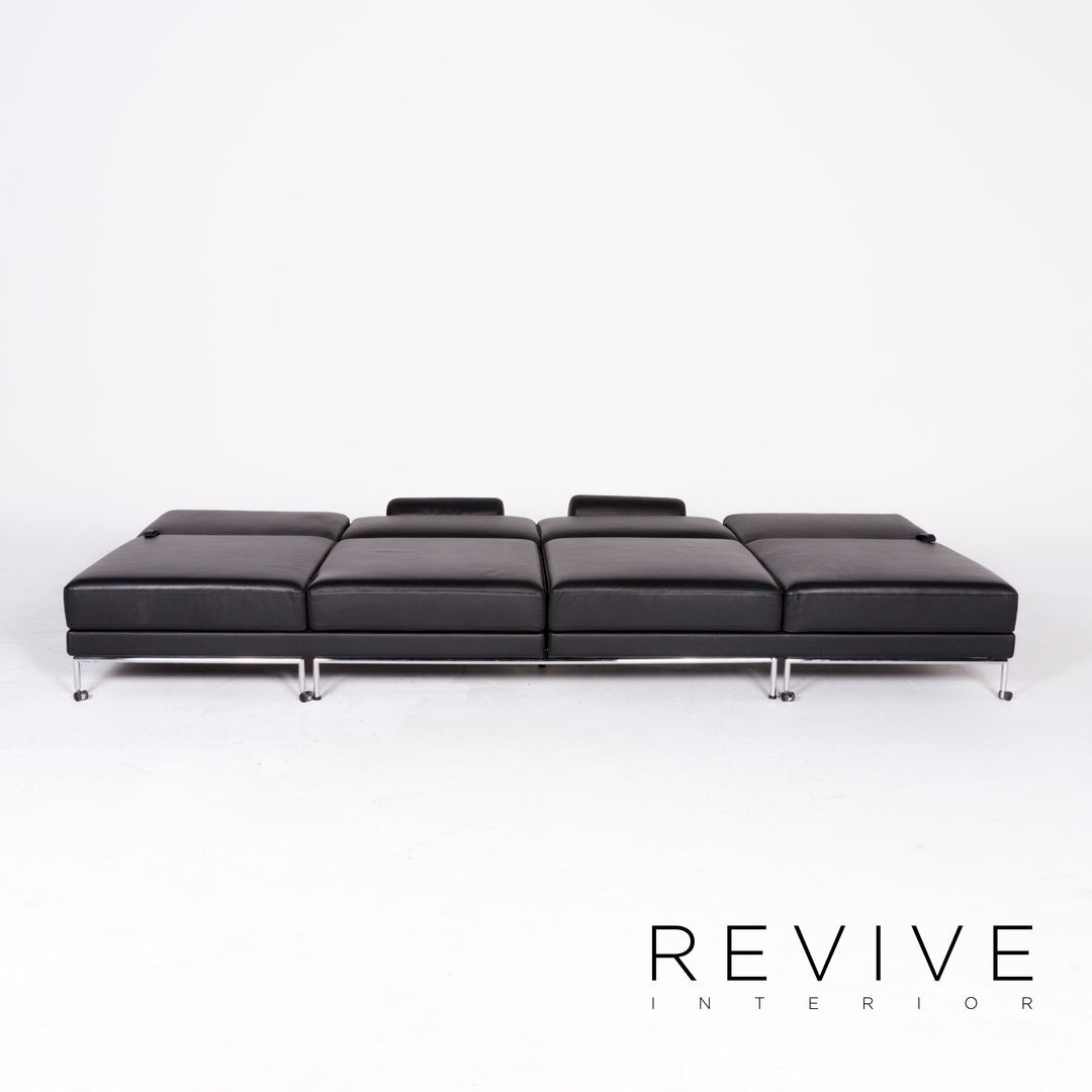 Brühl Cinema Designer Leder Ecksofa Schwarz Echtleder Sofa Couch Schlafsofa Funktion Schlafcouch #8362