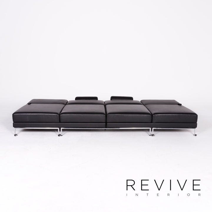 Brühl Cinema Designer Leder Ecksofa Schwarz Echtleder Sofa Couch Schlafsofa Funktion Schlafcouch #8362