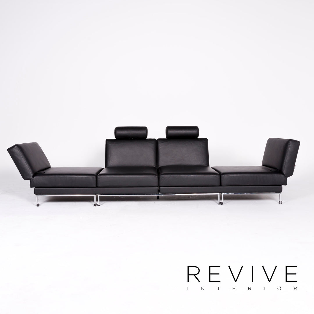 Brühl Cinema Designer Leder Ecksofa Schwarz Echtleder Sofa Couch Schlafsofa Funktion Schlafcouch #8362