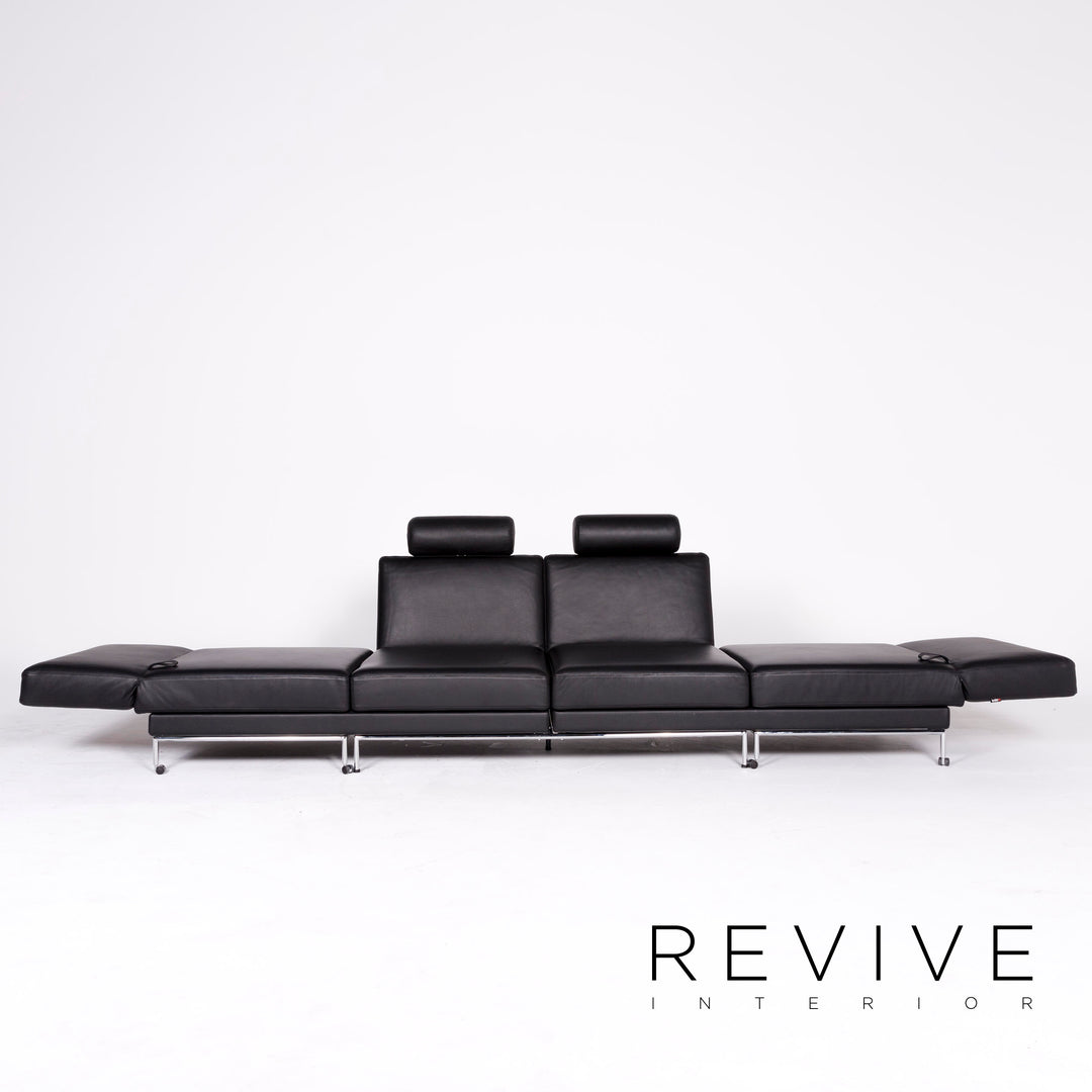 Brühl Cinema Designer Leder Ecksofa Schwarz Echtleder Sofa Couch Schlafsofa Funktion Schlafcouch #8362