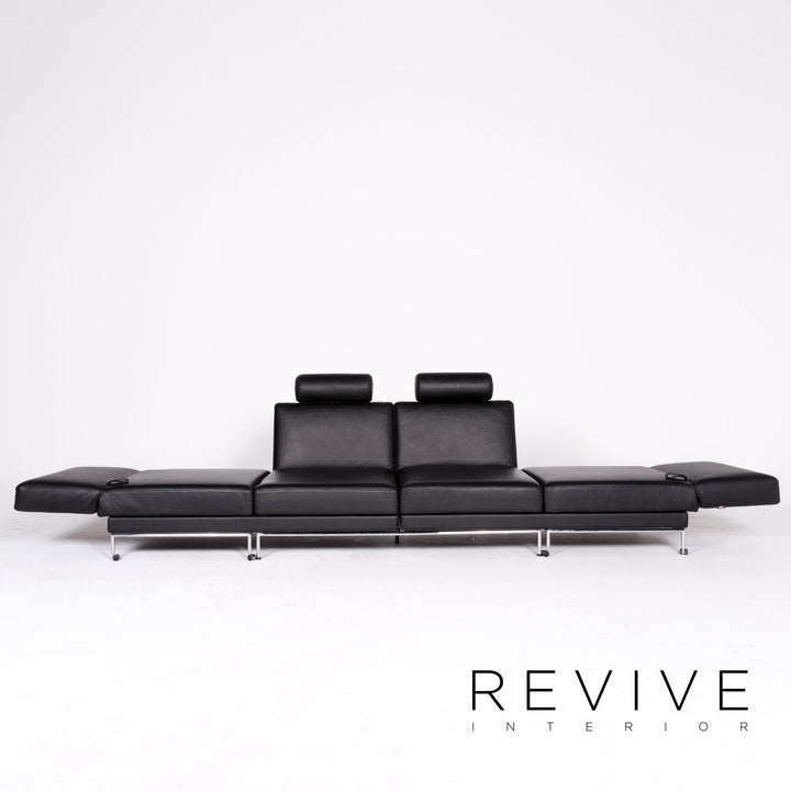 Brühl Cinema Designer Leder Ecksofa Schwarz Echtleder Sofa Couch Schlafsofa Funktion Schlafcouch #8362