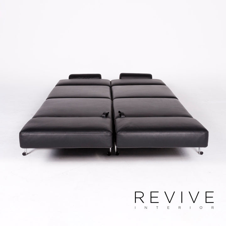 Brühl Cinema Designer Leder Ecksofa Schwarz Echtleder Sofa Couch Schlafsofa Funktion Schlafcouch #8362