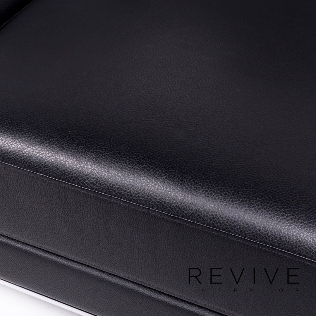 Brühl Cinema Designer Leder Ecksofa Schwarz Echtleder Sofa Couch Schlafsofa Funktion Schlafcouch #8362