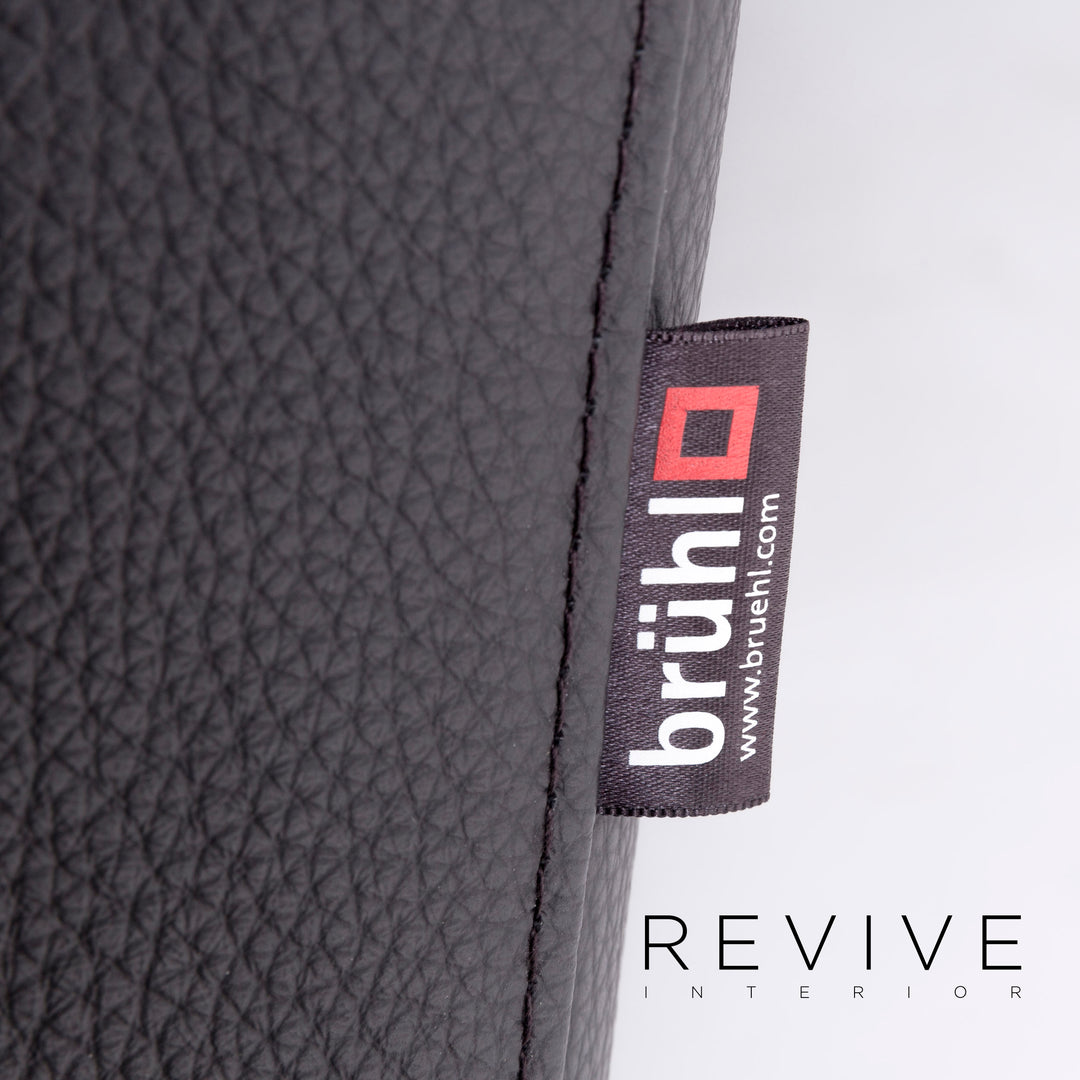 Brühl Cinema Designer Leder Ecksofa Schwarz Echtleder Sofa Couch Schlafsofa Funktion Schlafcouch #8362