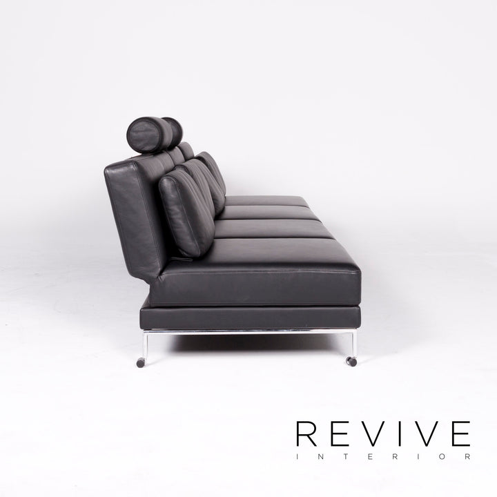 Brühl Cinema Designer Leder Ecksofa Schwarz Echtleder Sofa Couch Schlafsofa Funktion Schlafcouch #8362