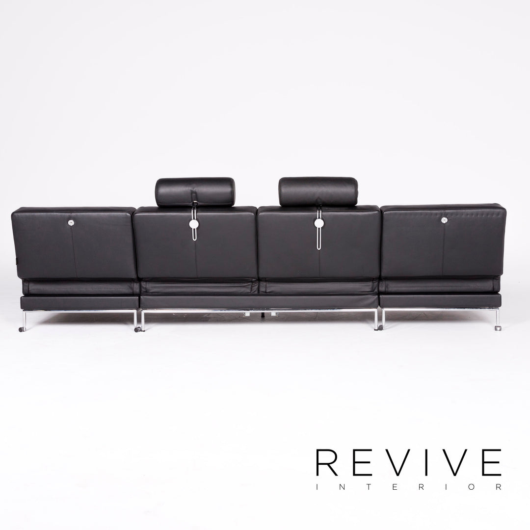 Brühl Cinema Designer Leder Ecksofa Schwarz Echtleder Sofa Couch Schlafsofa Funktion Schlafcouch #8362