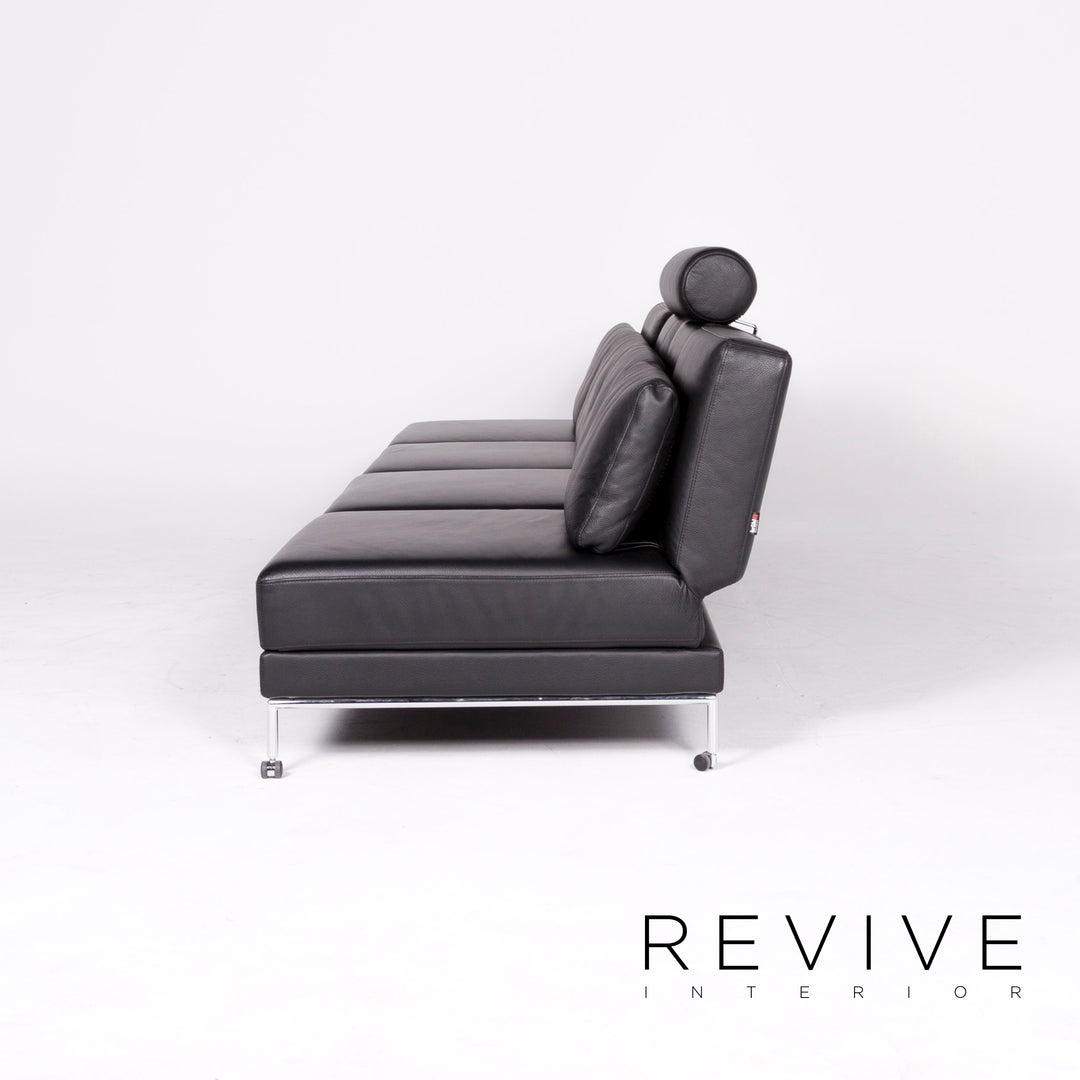 Brühl Cinema Designer Leder Ecksofa Schwarz Echtleder Sofa Couch Schlafsofa Funktion Schlafcouch #8362