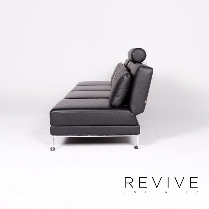 Brühl Cinema Designer Leder Ecksofa Schwarz Echtleder Sofa Couch Schlafsofa Funktion Schlafcouch #8362