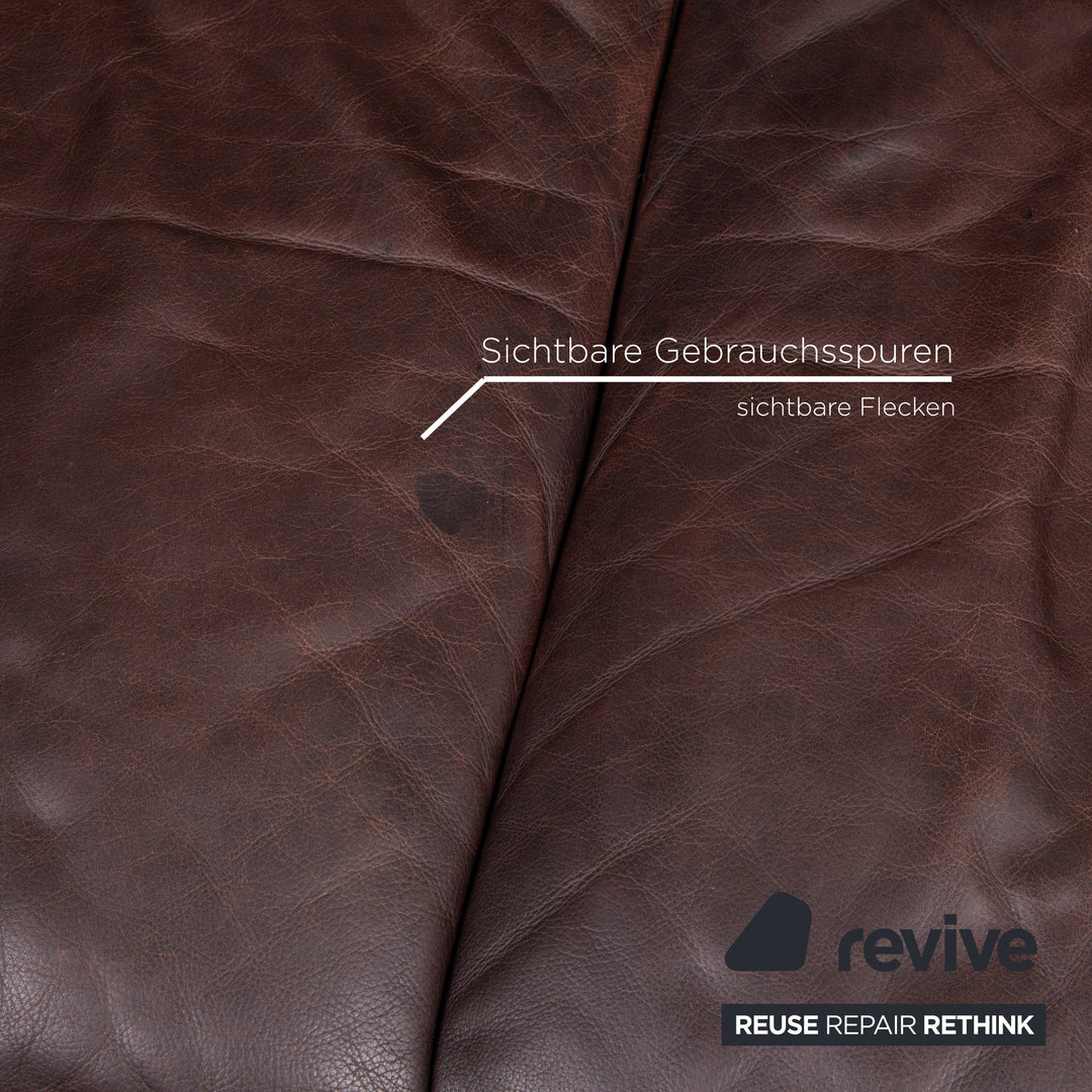 Brühl & Sippold Classic 3 Leder Sofa Braun Dunkelbraun Dreisitzer Couch #15634