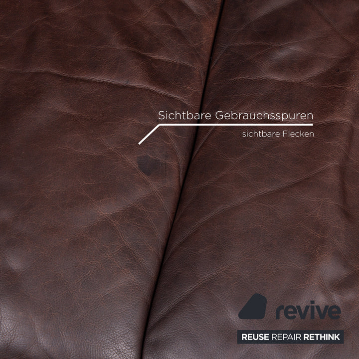 Brühl & Sippold Classic 3 Leder Sofa Braun Dunkelbraun Dreisitzer Couch #15634